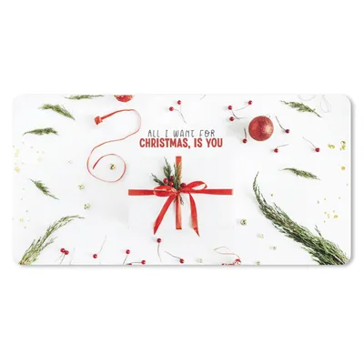 Produktbild von MuchoWow® Schreibtischunterlage Winter - Zitat - Rot - Weihnachten 80x40 cm - XXL Mauspad - Gaming Mauspad