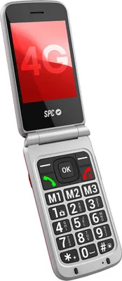 Produktbild von SPC Stella 3 - 4G Seniorenhandy mit Klappcover, große Tasten, Notruftaste, Remote-Konfiguration, hörgerätekompatibel, 103dB und Ladestation - Rot