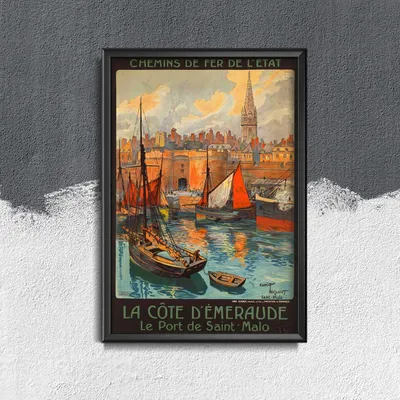 Produktbild von Poster - Canvas - Leinwand - 21 cm x 29,7 cm - Fotoposter - Leinwandkunst - Französisch Saint Malo