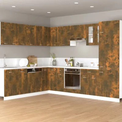 Produktbild von "2026 Promotion" Buffetschrank Küche, Hängeschrank, Lyon Räuchereiche 60x31x40 cm Holzwerkstoff - Mehrzweckschrank CC27997