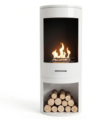 Produktbild von Xaralyn Freistehender Ethanol-Kamin - Ignis Weiß - runder Kamin aus Metall - 2,5 kW Heizleistung - kein Schornstein erforderlich