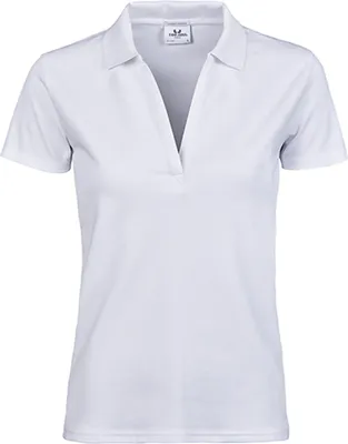 Produktbild von Tee Jays 1409 | Damen Polo Womens Luxury Stretch V-Neck Polo - Farbe: White - Größe: XL