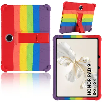 Obrázek produktu pro Tableta Pouzdro pro Honor Pad 9 12,1", nárazuvzdorné měkké silikonové ochranné pouzdro se stojánkem Barvitý