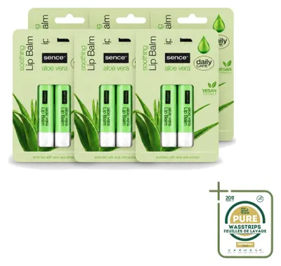 Immagine prodotto di 6 x Balsamo labbra Aloe Vera SenceBeauty - Nutriente - Confezione risparmio - 6 pezzi