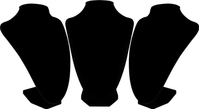 Produktbild von Belle Vous Ketten Schmuck Büste Schwarz Samt (3 Stk) – 8,5 x 8,5 x 23cm Kettenhalter Schmuck Büsten Ständer Schmuckständer Ketten Schaufensterpuppe