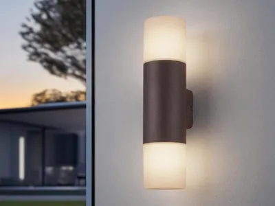 Produktbild von Moderne LED Außenwandleuchte Up and Down, Aluminium in Rostoptik, Höhe 33cm