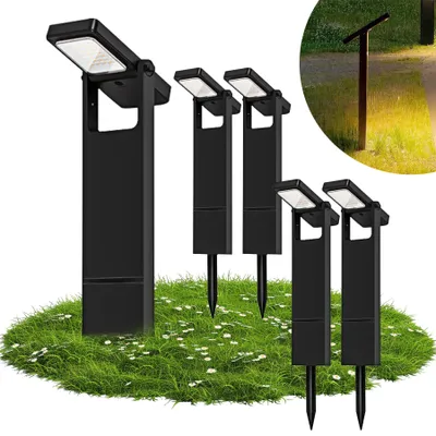 Obrázek produktu pro 12 kusů LED solárních lamp pro venkovní použití Solární svítidla Nastavitelná hlava lampy se 2 režimy Jasné, teplé bílé Solární osvětlení cesty IP64 Vodotěsné pro venkovní použití