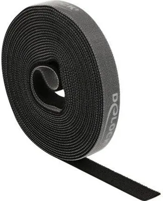Obrázek produktu pro DeLOCK Páska suchého zipu na roli, D 5 m x Š 15 mm, černá, Lepicí páska, Černá, 5 m, 15 mm
