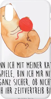 Produktbild von Mr. & Mrs. Panda Iphone 10 Handyhülle Katze Wolle - Weiß - Geschenk, Katzen, Cat, Cover, Haha, Handycover, Handy, Spielen, X, Kater