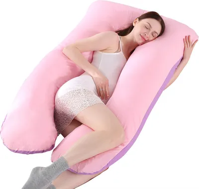 Image de ele ELEOPTION Coussin d'allaitement Coussin de grossesse Coussin de maternité en forme de U / Rose & Violet