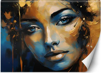 Produktbild von Vlies fototapete Frau Gold Abstraktion 450x315 cm Feeby Gold inkl. Kleber einfache Montage