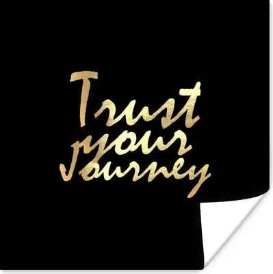 Produktbild von MuchoWow® Poster Zitate - Reisen - Schwarz - Gold 100x100 cm - Babyzimmer