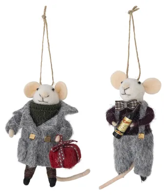 Produktbild von BLOOMINGVILLE | Peo Ornament, Grau, Wolle | L8xH11xW7 cm, Set of 2 | 82072988