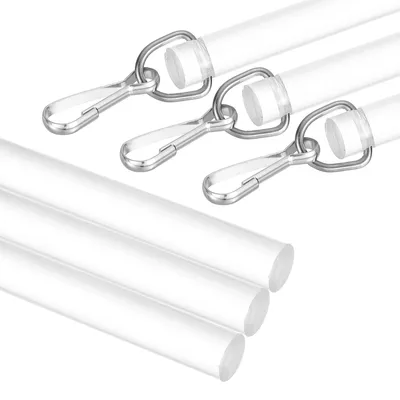 Acryl-Vorhangstange 3er-Set 36 Zoll transparent mit Haken