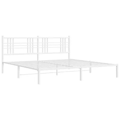Produktbild von vidaXL Bettgestell mit Kopfteil Metall Weiß 200x200 cm