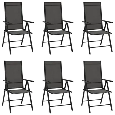Immagine prodotto di Sedie da giardino pieghevoli 6 pz. Tessuto nero