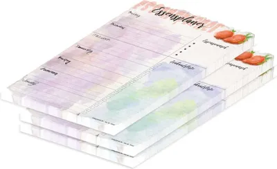 Produktbild von PRICARO Essensplaner "Aquarell", magnetisch, A4, 25 Blatt, 3 Stück