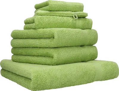 Produktbild von Betz 6-tlg. Handtuch-Set PREMIUM 1 Duschtuch 2 Handtücher 1 Gästetuch 1 Seiftuch 1 Waschhandschuh  Farbe: avocadogrün