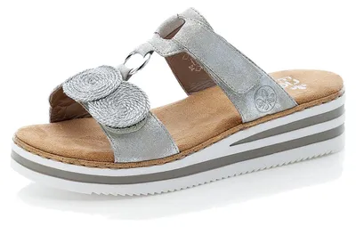 Produktbild von Rieker Komfort Pantoletten Aleria Damen 362D5630324B33 Silber 36 EU