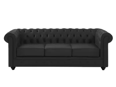 Produktbild von CHESTERFIELD 3-Sitzer Sofa aus Büffelleder - Schwarz