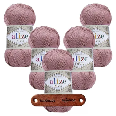 Produktbild von 5 x ALIZE Diva 354 Rose mit Label