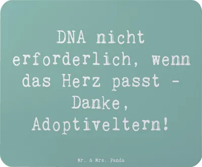Produktbild von Mr. & Mrs. Panda Mauspad Spruch Liebe Adoptiveltern - Meeresbrise - Geschenk, laptop mousepad, pc, Mouse Pad, Familie, Familienpflege, elterliche, Erinnerungen, Bindung
