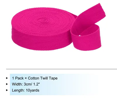 Produktbild von Baumwollband Baumwolle Gurtband 30mm x 9m, Schr?gband Baumwoll Nahtband K?perband Saumband Einfassband Stoffband Webband zum N?hen fš¹r DIY Basteln Stricken Verpackungen, Rosenrot