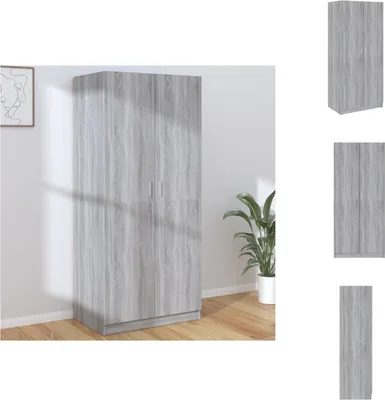 Zdjęcie produktu dla vidaXL Szafa Szara Sonoma 80x52x180 cm Materiał drewnopochodny - Szafy