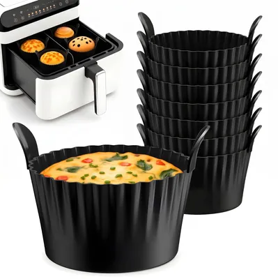 8er-Set Silikon-Muffinförmchen für Heißluftfritteuse, antihaftbeschichtet
