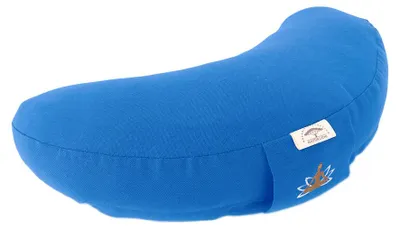 Produktbild von Halbmond Yogakissen | Meditationskissen mit Buchweizenschalen-Füllung Blau