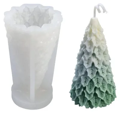 Produktbild von 3D Weihnachtsbaum Kerzenform Silikon DIY Gießform für Kerzen Seife Schokolade