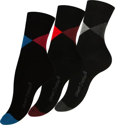 Produktbild von VCA® Modische Socken 3 Paar, Baumwolle, "TRIANGLE" 39-42