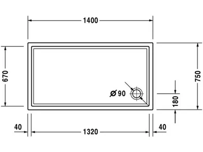 Produktbild von Duravit Duravit Rechteck-DW STARCK SLIMLINE m AS 1400x750x55mm we