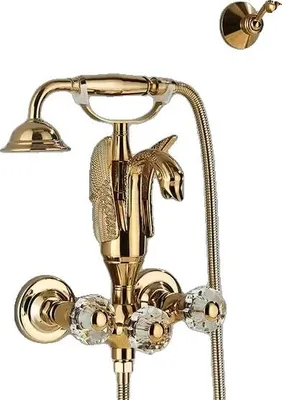 Produktbild von Badewannenarmatur, Warm- und Kaltwasser-Mischung, elektroplattierte Oberfläche, Gold