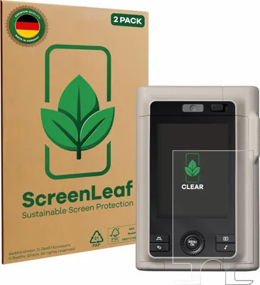Produktbild von 2x ScreenLeaf Schutzfolie für Fujifilm Instax Mini LiPlay Plus nachhaltiger Displayschutz Display Schutz Folie Klar Transparent