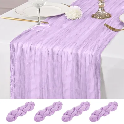 Produktbild von Set aus 4 Lavendel Tischläufern, Rustikales Käsetuch für Hochzeiten