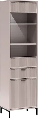 Produktbild von Vitrine in Kaschmir beige mit Rillenoptik LAURO-161