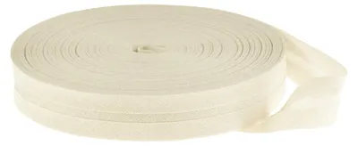 Schrägband Baumwolle Breite 14mm gefalzt naturweiß