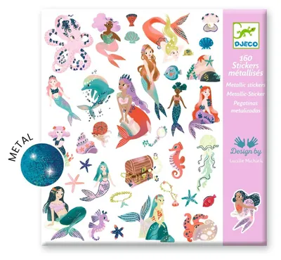 Produktbild von 160 Glitzer-Sticker: Meerjungfrauen