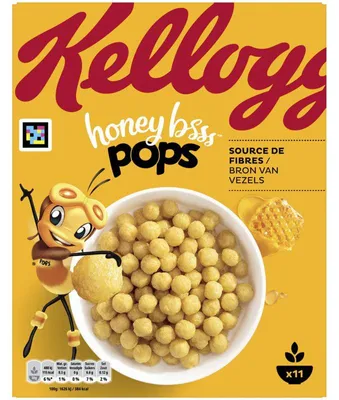 Produktbild von Kellogg's Honey Pops Frühstückscerealien, 330 g, knusprig & süß