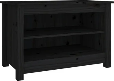 Obrázok produktu pre vidaXL Lavica na topánky čierna 70x38x45,5 cm Masívne borovicové drevo