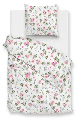 Produktbild von Zohome White Bettbezug Sierra - 155x220 cm + 1 Kissenbezug - Hergestellt aus 100% Baumwolle