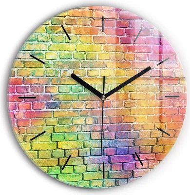 Produktbild von Wallfluent Wanduhr – Stilles Quarzuhrwerk - Uhr Dekoration Wohnzimmer Schlafzimmer Küche - Zifferblatt mit Striche - schwarze Zeiger - 30 cm - Bemalte Wand