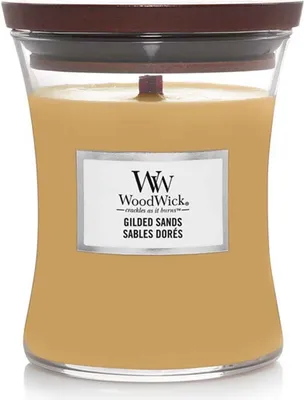 Obrázek produktu pro WoodWick Gilded Sands, Válec, Béžová, Jantar, Fig wood, Dřevo, 65 h, 1 kusů