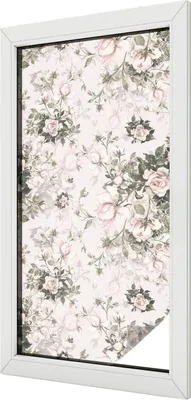 Produktbild von Buntglas Fensterfolie – 100x100 cm – Stained-Glass Design – blickdichte dekorative Sichtschutzfolie – selbstklebend, UV-Schutz – Blumenschönheit