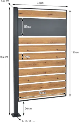 A diagram of a trash can enclosure with dimensions.