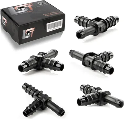 Produktbild von 5x T-Verbinder T-Stück Bewässerungssystem Tropfbewässerung PE-Rohr Ø 8 mm