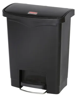 Produktbild von Rubbermaid Slim Jim Step On Container Front Step Pedal-Abfalleimer | 30 Liter, HxBxT 53,6x27,1x42,5cm | Polyethylen | Schwarz