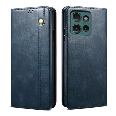 Produktbild von Hülle für Motorola Edge 50 Leder Brieftasche Schutzhülle mit Standfunktion Blau