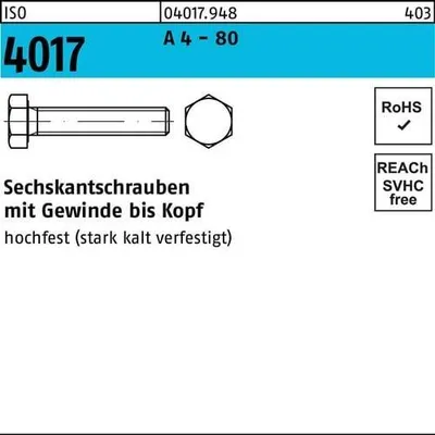 Produktbild von Sechskantschraube ISO 4017 VG M 6 x 35 A 4 - 80